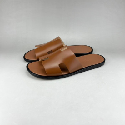 에르메스 남성 카멜 이지미르 - Mens Camel Slippers - her0830x