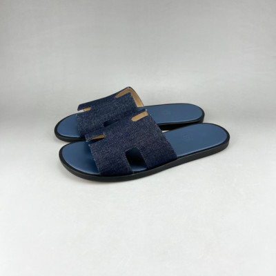 에르메스 남성 네이비 이지미르 - Mens Navy Slippers - her0839x