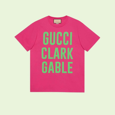 구찌 남/녀 핑크 크루넥 반팔티 - Unisex Pink Tshirts - guc05007x