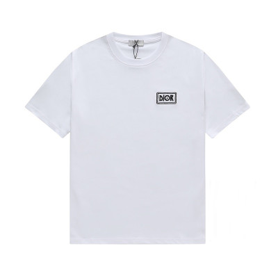 디올 남성 화이트 크루넥 반팔티 - Mens White Tshirts - dio01988x