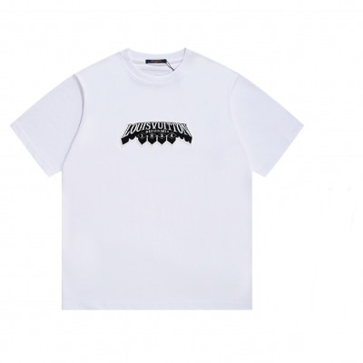 루이비통 남성 화이트 크루넥 반팔티 - Mens White Tshirts - lou05103x