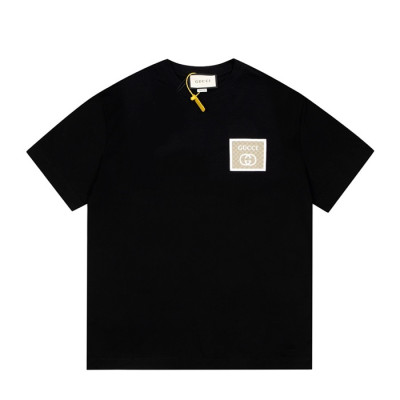 구찌 남/녀 블랙 크루넥 반팔티 - Unisex Black Tshirts - guc05011x