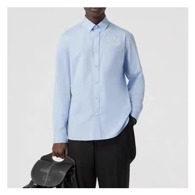 버버리 남성 클래식 블루 셔츠 - Mens Blue Tshirts - bur04471x