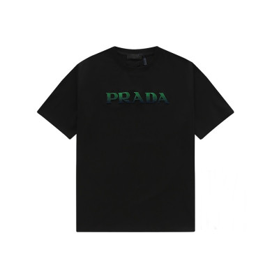 프라다 남성 크루넥 블랙 반팔티 - Mens Black Tshirts - Pra02740x