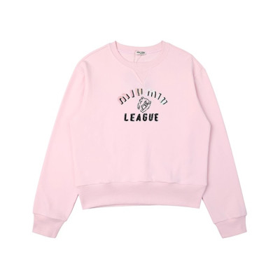 미우미우 여성 모던 핑크 맨투맨 - Womens Pink Tshirts - miu0249x
