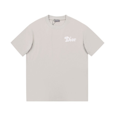 디올 남성 그레이 크루넥 반팔티 - Mens Gray Tshirts - dio02027x