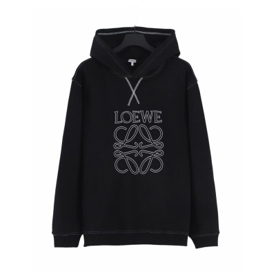 로에베 남/녀 캐쥬얼 블랙 후드티 - Unisex Black Hoodie - loe0640x