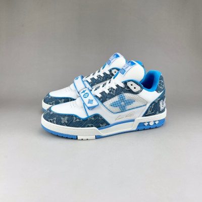 루이비통 남성 트렌디 블루 스니커즈 - Mens Blue Sneakers - lou05153x