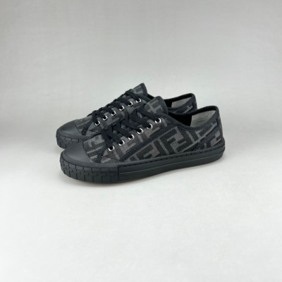 펜디 남/녀 Domino 블랙 스니커즈 - Unisex Black Sneakers - fen01277x
