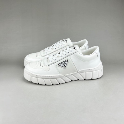 프라다 남성 클래식 화이트 스니커즈 - Mens White Sneakers - pra02751x