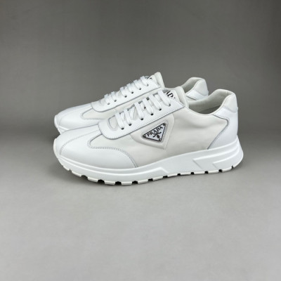 프라다 남성 클래식 화이트 스니커즈 - Mens White Sneakers - pra02758x