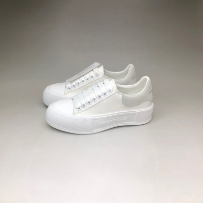 알렉산더맥퀸 남/녀 화이트 스니커즈 - Unisex White Sneakers - alx0151x