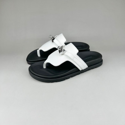 에르메스 남/녀 트렌디 화이트 슬리퍼 - Unisex White Slippers - her0876x