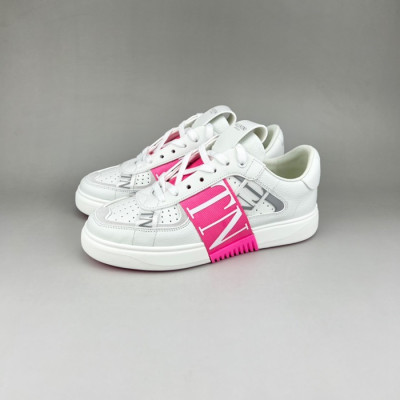 발렌티노 남/녀 Logo 핑크 스니커즈 - Unisex Pink Sneakers - val0278x