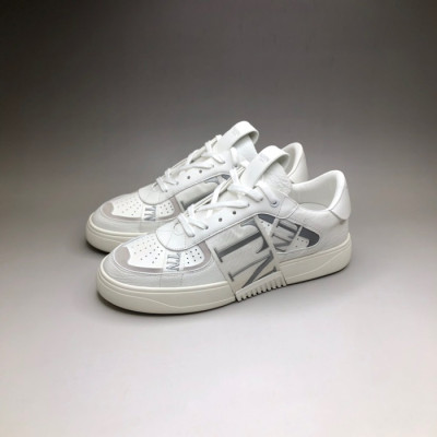 발렌티노 남/녀 Logo 화이트 스니커즈 - Unisex White Sneakers - val0286x