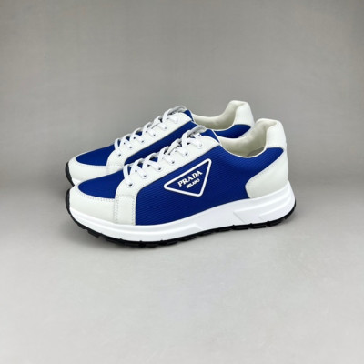 프라다 남성 클래식 블루 스니커즈 - Mens Blue Sneakers - pra02777x
