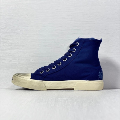 발렌시아가 남/녀 클래식 블루 하이탑 스니커즈 - Unisex Blue Sneakers - bal01654x
