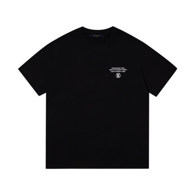 루이비통 남성 블랙 크루넥 반팔티 - Mens Black Tshirts - lou05203x