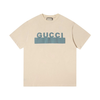 구찌 남/녀 아이보리 크루넥 반팔티 - Gucci Unisex Ivory Tshirts - guc05124x