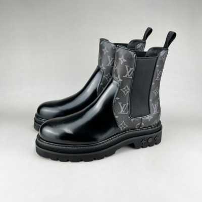 루이비통 남성 모노그램 블랙 부츠 - Mens Black Boots - lou05229x