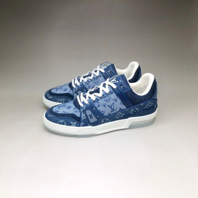 루이비통 남/녀 클래식 블루 스니커즈 - Unisex Blue Sneakers - lou05231x