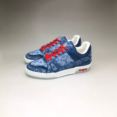 루이비통 남/녀 클래식 블루 스니커즈 - Unisex Blue Sneakers - lou05232x