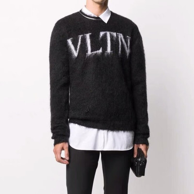 발렌티노 남성 크루넥 블랙 니트 - Mens Black Knit - val0303x