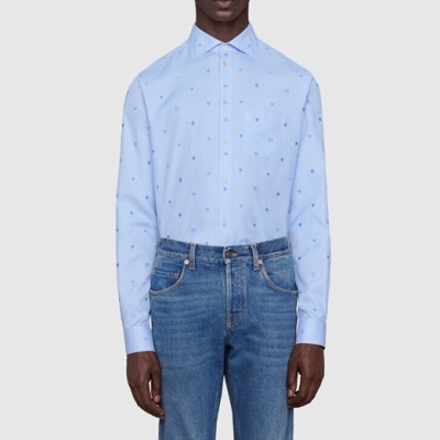 구찌 남성 트렌디 블루 셔츠 - Gucci Mens Blue Tshirts - guc05185x