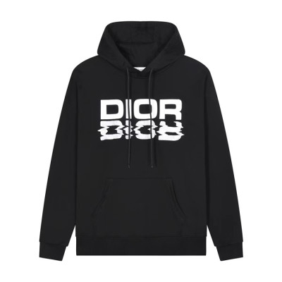 디올 남자 베이직 블랙 후드티 - Dior Mens Black Hoodie - dio02145x