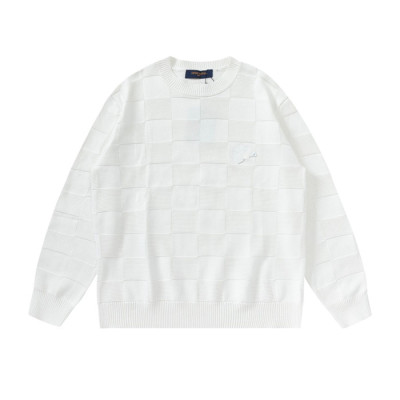 루이비통 남성 모던 화이트 니트 - Louis vuitton Mens White Sweaters - lou05270x