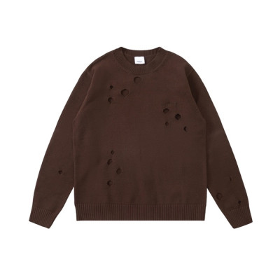 버버리 남성 크루넥 브라운 니트 - Burberry Mens Brown Knits - bur04514x