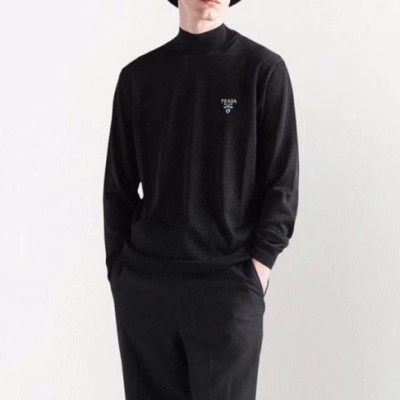 프라다 남성 크루넥 블랙 니트 - Prada Mens Black Knits - pra02832x