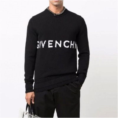 지방시 남성 모던 크루넥 블랙 니트 - Givenchy Mens Black Knits - giv858x