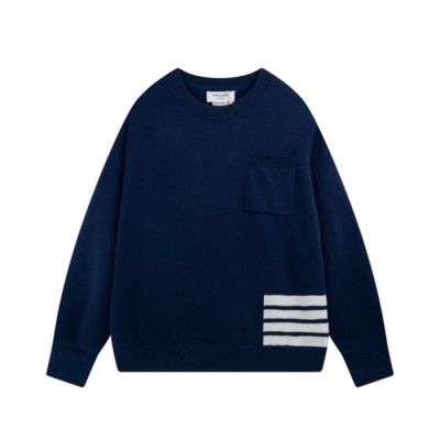 톰브라운 남성 네이비 크루넥 니트 - Thom Browne Mens Navy Knit - thom0623x