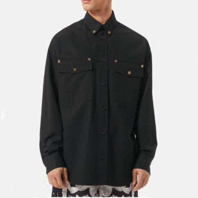베르사체 남성 클래식 블랙 셔츠 - Versace Mens Black Shirts - ver0925x