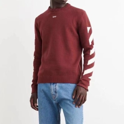 오프화이트 남성 시그니처 레드 니트 - Off-white Mens Red Knits - off0854x