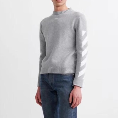 오프화이트 남성 시그니처 그레이 니트 - Off-white Mens Gray Knits - off0855x