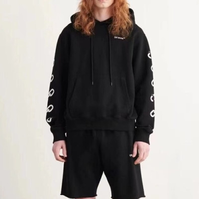 오프화이트 남성 캐쥬얼 블랙 후드티 - Off-white Mens Black Hoodie - off0856x