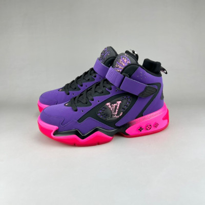 루이비통 남/녀 Trainer 퍼플 스니커즈 - Louis vuitton Unisex Purple Sneakers - lou05343x