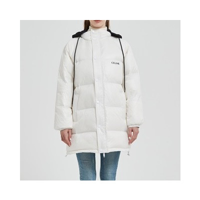 셀린느 여성 화이트 구스다운 롱패딩 - Celine Womens White Padding - cel0514x