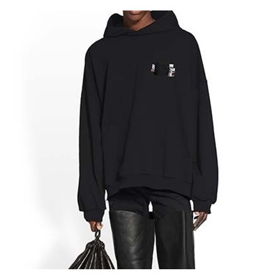 발렌시아가 남/녀 캐쥬얼 블랙 후드티 - Balenciaga Unisex Black Hoodie - bal01734x