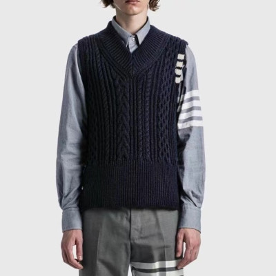 톰브라운 남성 네이비 브이넥 베스트 - Thom Browne Mens Navy Best - thom0649x