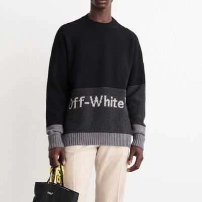 오프화이트 남성 그레이 니트 - Off-white Mens Gray Knits - off0870x