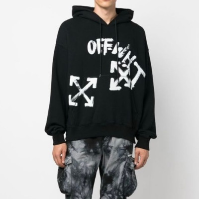 오프화이트 남성 캐쥬얼 블랙 후드티 - Off-white Mens Black Hoodie - off0874x