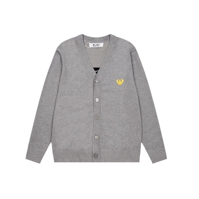 꼼데 남/녀 그레이 브이넥 가디건 - Cdgplay Unisex Gray Cardigan - cd003x