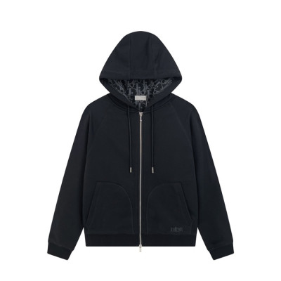 디올 남자 블랙 집업 후드티 - Dior Mens Black Hoodie - dio02202x