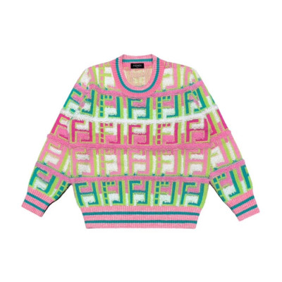 펜디 여성 트렌디 핑크 니트 - Fendi Womens Pink Sweaters - fen01309x