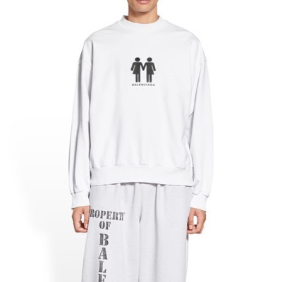 발렌시아가 남성 화이트 맨투맨 - Balenciaga Mens White Tshirts - bal01741x