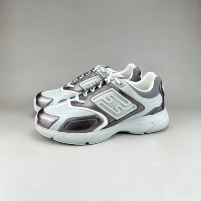 펜디 남/녀 이니셜 실버 스니커즈 - Fendi Unisex Silver Sneakers - fen01310x