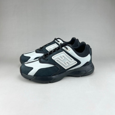 펜디 남/녀 이니셜 블랙 스니커즈 - Fendi Unisex Black Sneakers - fen01314x